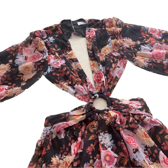 Amaroso Boutique Black Multi Coloured Floral Della Maxi Dress Womens Aus Size 12 - Picture 10 of 14